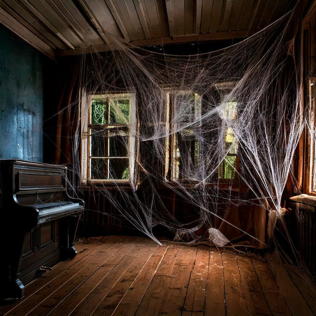 Halloween Hangdecoratie Wit Spinnenweb 60gr van Fiestas Guirca koop je bij Partywinkel