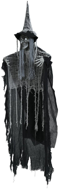 Halloween Hangdecoratie Zwart Heks 1,3m - Partywinkel - 8434077248720