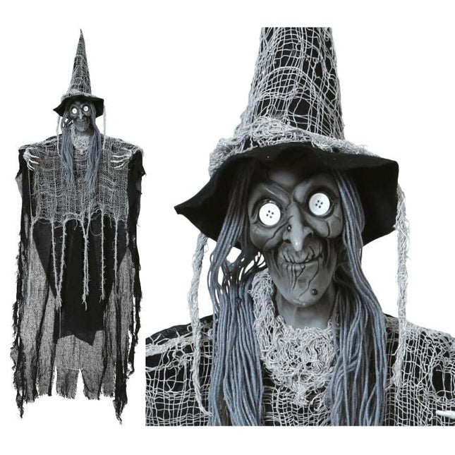 Halloween Hangdecoratie Zwart Heks 1,3m - Partywinkel - 8434077248720