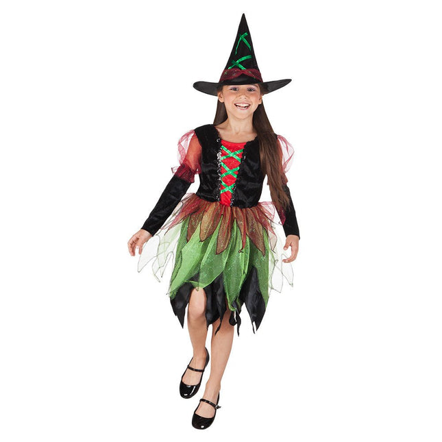 Halloween Heks Kostuum Groen 10/12 jaar van Boland koop je bij Partywinkel