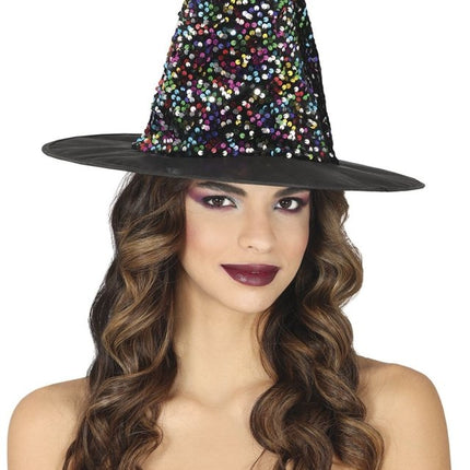 Halloween Heksenhoed Glitters - Partywinkel - 8434077135167