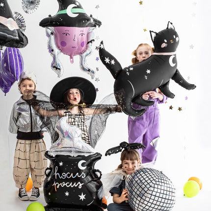 Halloween Helium Ballon Kat Leeg 95cm van Partydeco koop je bij Partywinkel