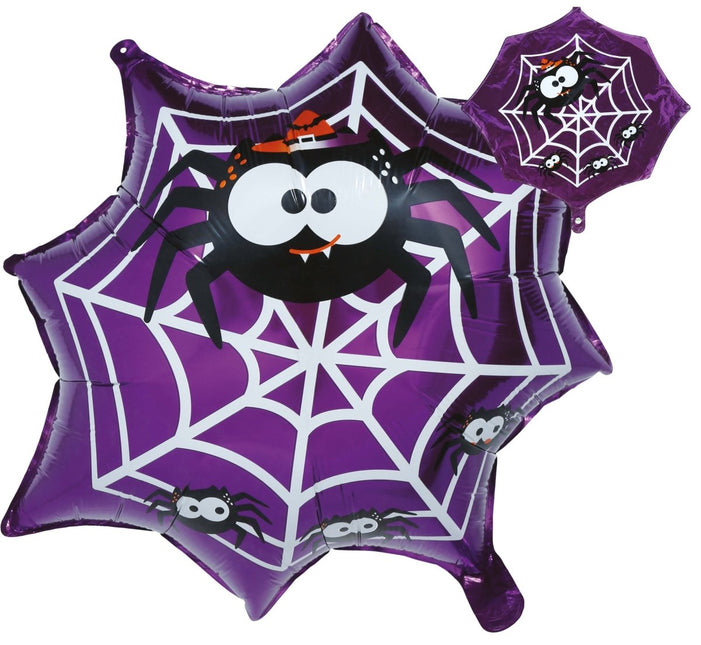 Halloween Helium Ballon Paars Spinnenweb Leeg 60cm van Fiestas Guirca koop je bij Partywinkel