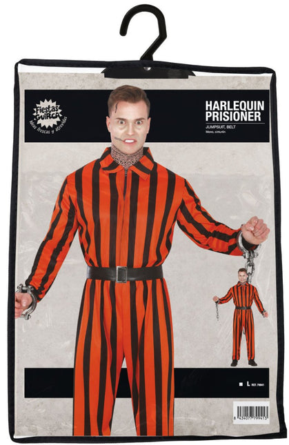 Halloween Jumpsuit Heren Harlekijn Gevangene van Fiestas Guirca koop je bij Partywinkel
