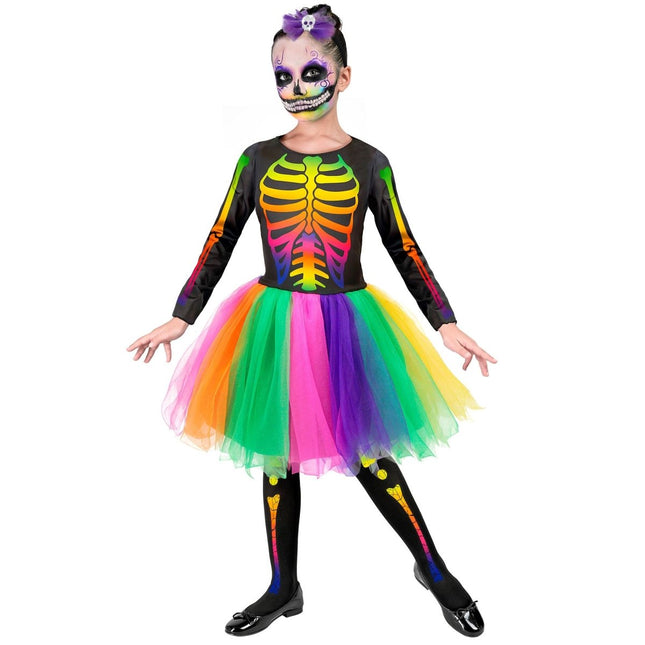 Halloween Jurk Gekleurd Skelet van Widmann koop je bij Partywinkel