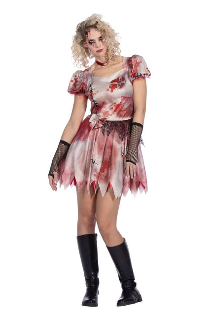 Halloween jurk kort met bloed - Partywinkel - 8720059071845