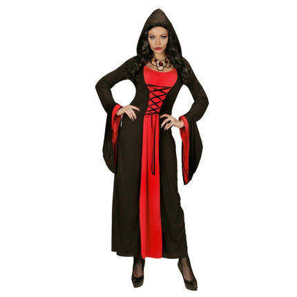Halloween Jurk Rood Zwart Dames Gotisch van Widmann koop je bij Partywinkel