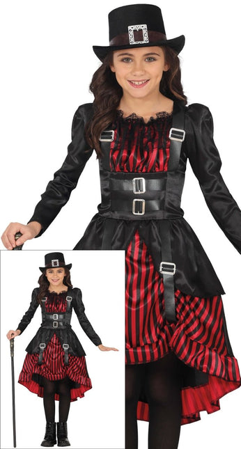 Halloween Jurk Rood Zwart Meisje Gothic van Fiestas Guirca koop je bij Partywinkel