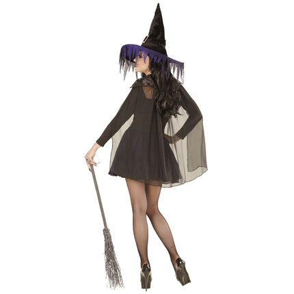 Halloween Jurk Zwart Paars Heks van Widmann koop je bij Partywinkel
