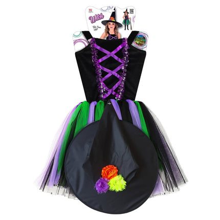 Halloween Jurk Zwart Paars Meisje van Widmann koop je bij Partywinkel