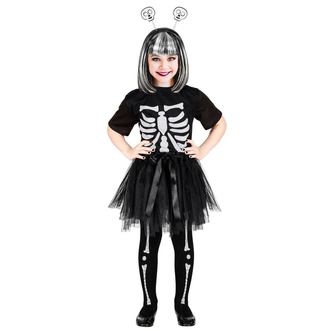 Halloween Jurk Zwart Skelet van Widmann koop je bij Partywinkel