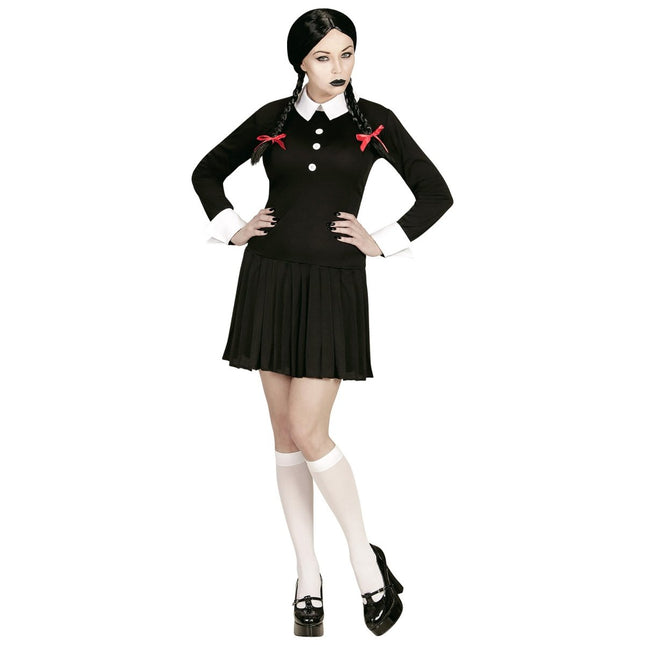 Halloween Jurk Zwart Wit Dames van Widmann koop je bij Partywinkel