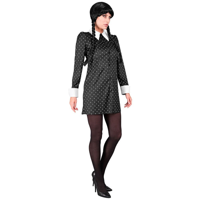 Halloween Jurk Zwart Wit Dames Gothic van Widmann koop je bij Partywinkel