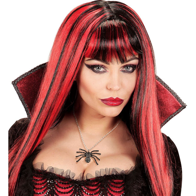 Halloween Ketting Zwart Spin Met Diamanten van Widmann koop je bij Partywinkel