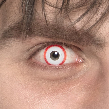 Halloween Kleurlenzen Wit Rood van Boland koop je bij Partywinkel