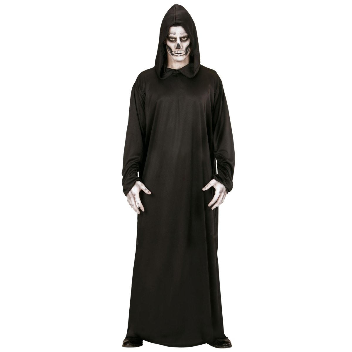 Widmann Costume da tristo mietitore per bambini con tunica, cintura e maschera con cappuccio Widmann Costume da tristo mietitore per bambini con tunica, cintura e maschera con cappuccio