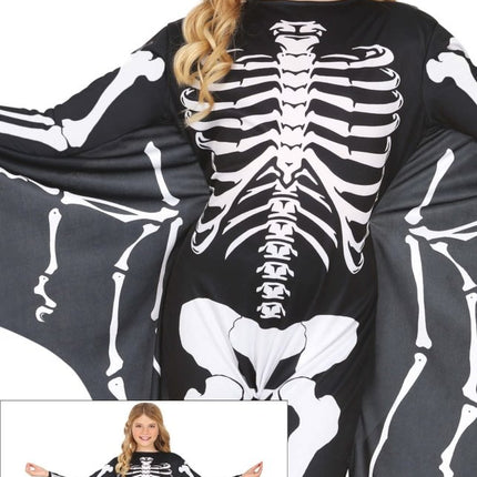 Halloween Kostuum Zwart Wit Kind Vleermuis Skelet van Fiestas Guirca koop je bij Partywinkel