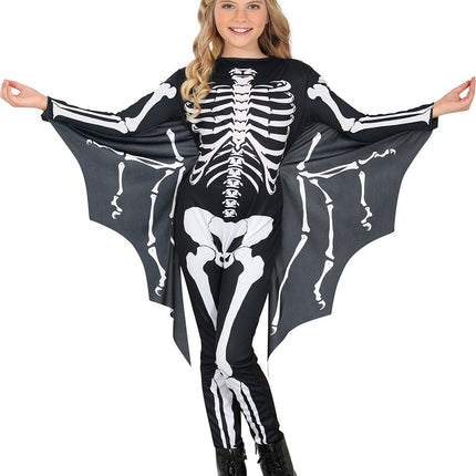 Halloween Kostuum Zwart Wit Kind Vleermuis Skelet van Fiestas Guirca koop je bij Partywinkel
