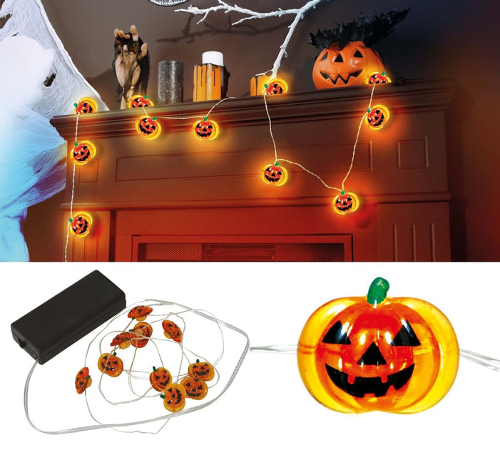 Halloween Lichtsnoer Pompoenen 1,2m - Partywinkel - 8434077249987