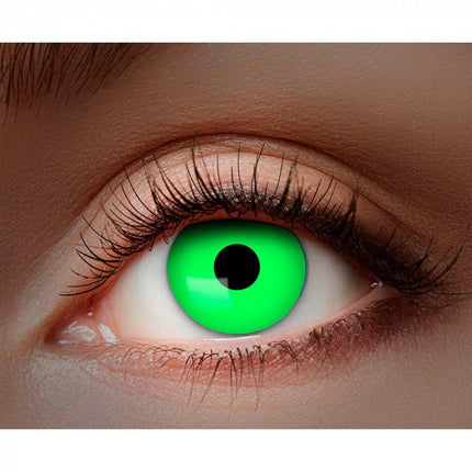 Halloween Maandlenzen Uv Flash Groen van Boland koop je bij Partywinkel