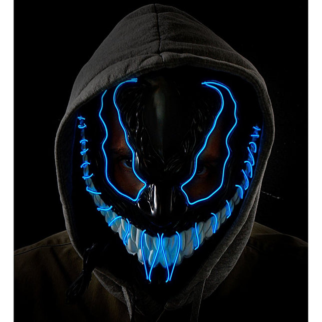 Halloween Masker Blauw Monster Met Licht van Widmann koop je bij Partywinkel