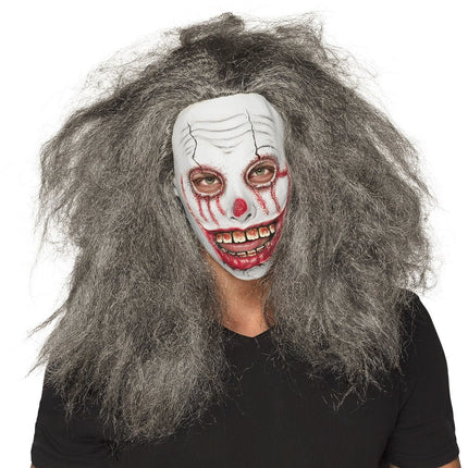 Halloween Masker Clown Grijs Haar van Boland koop je bij Partywinkel