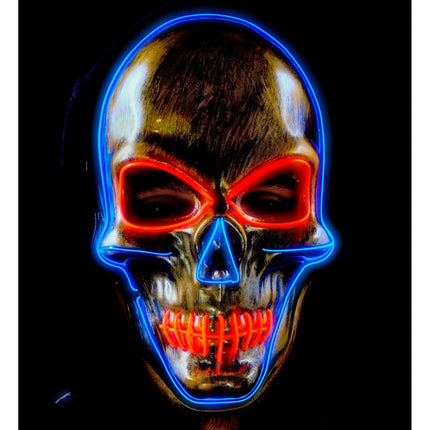 Halloween Masker Gekleurd Schedel Met Licht van Widmann koop je bij Partywinkel
