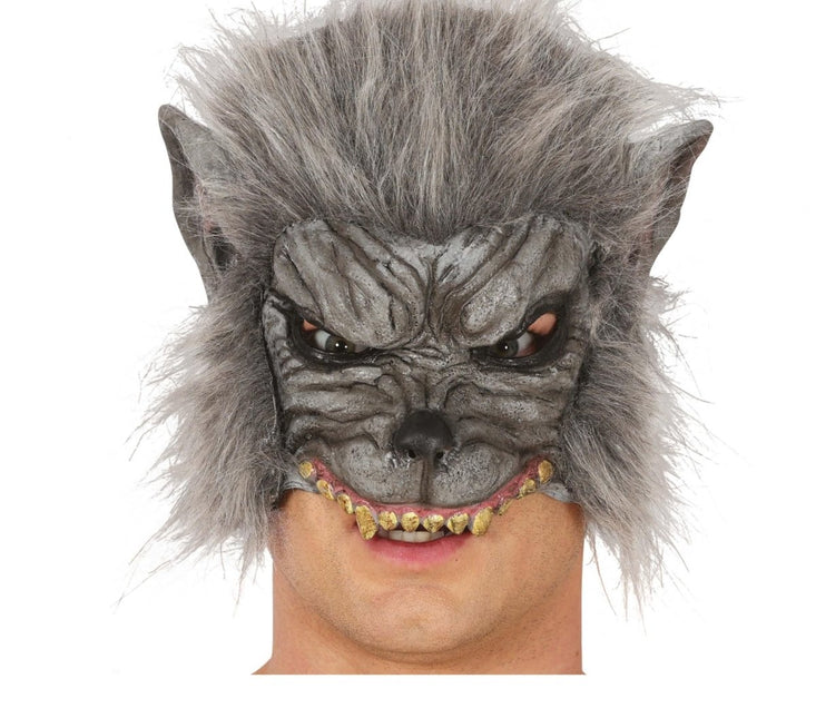 Halloween Masker Grijs Weerwolf - Partywinkel - 8434077205341