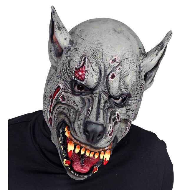 Halloween Masker Grijs Weerwolf Horror van Widmann koop je bij Partywinkel