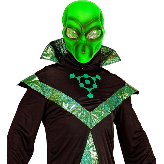 Halloween Masker Groen Alien Plastic van Widmann koop je bij Partywinkel