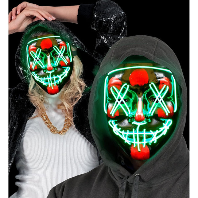 Halloween Masker Groen Met Licht van Widmann koop je bij Partywinkel