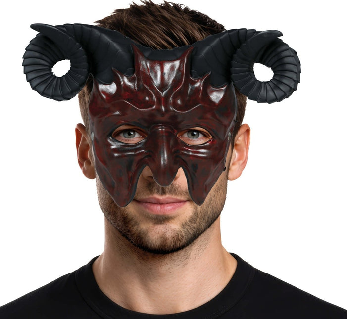 Halloween Masker Half Duivel van Fiestas Guirca koop je bij Partywinkel