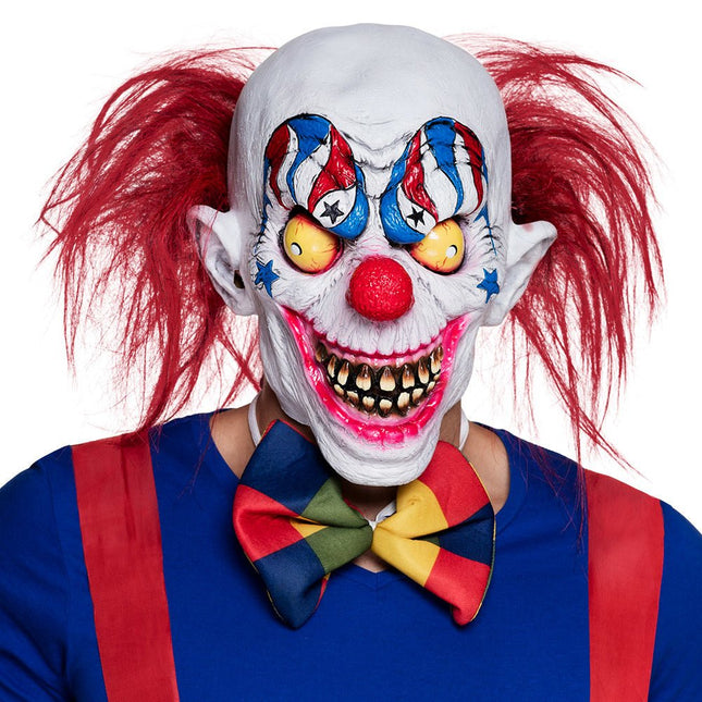 Halloween Masker Horror Clown Rood Haar van Boland koop je bij Partywinkel