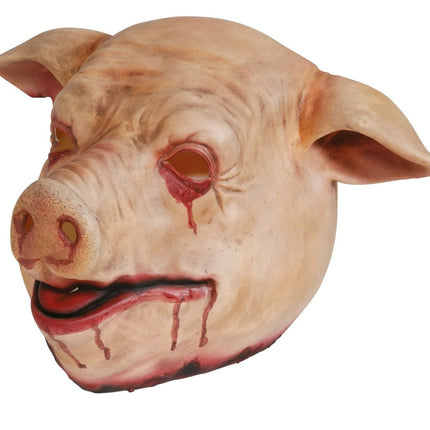 Halloween Masker Rood Roze Varken - Partywinkel - 8434077205426