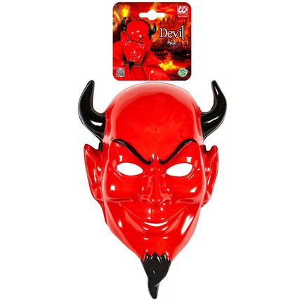 Halloween Masker Rood Zwart Enge Duivel van Widmann koop je bij Partywinkel