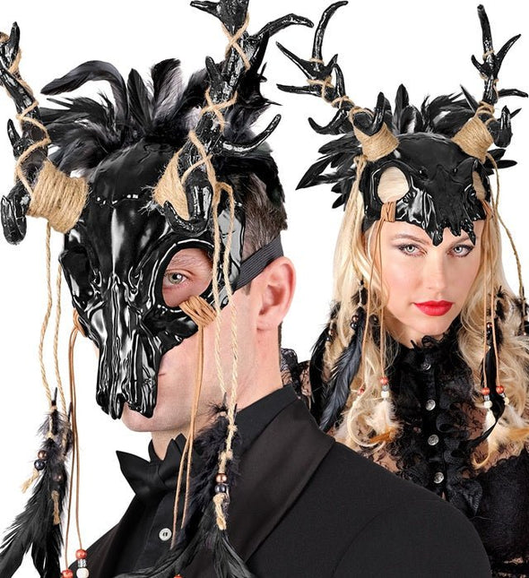 Halloween Masker Stier Met Veren van Widmann koop je bij Partywinkel