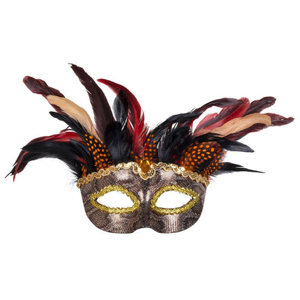 Halloween Masker Voodoo Veren van Boland koop je bij Partywinkel