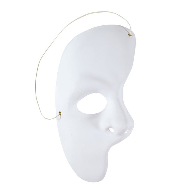 Halloween Masker Wit Half van Widmann koop je bij Partywinkel