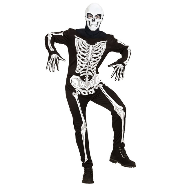 Halloween Masker Wit Zwart Schedel van Widmann koop je bij Partywinkel