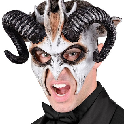 Halloween Masker Zwart Wit Bok van Widmann koop je bij Partywinkel