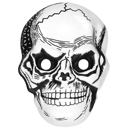 Halloween Masker Zwart Wit Schedel van Widmann koop je bij Partywinkel