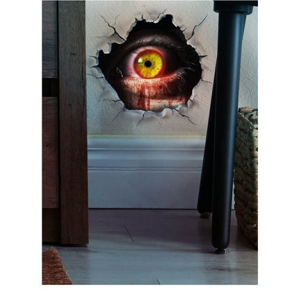 Halloween Muursticker Ooggat 16cm - Partywinkel - 8434077268957
