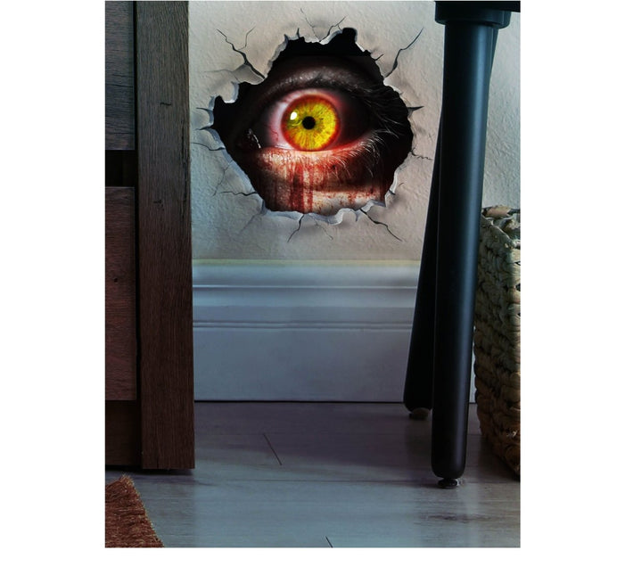 Halloween Muursticker Ooggat 16cm - Partywinkel - 8434077268957