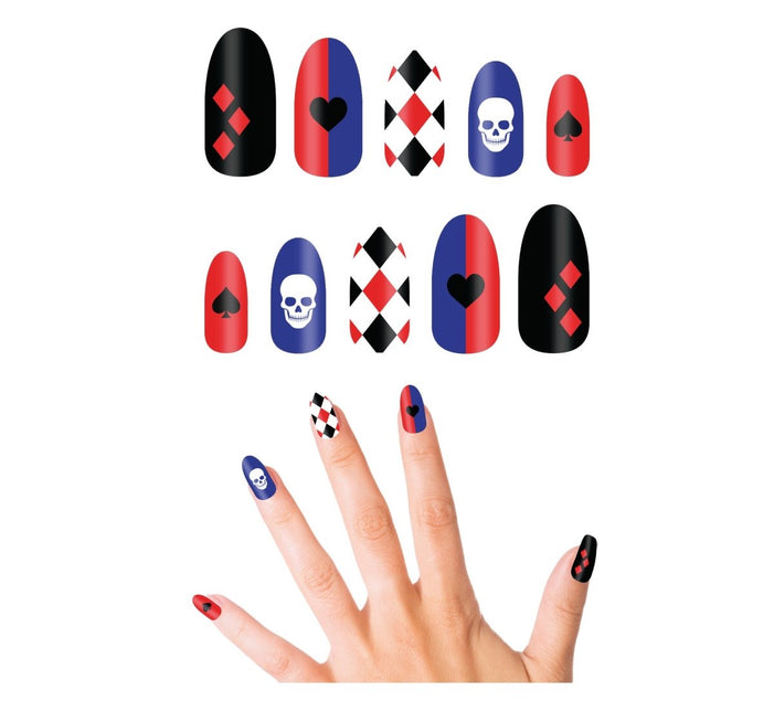 Halloween Nep Nagels Harley Quin 10st van Fiestas Guirca koop je bij Partywinkel