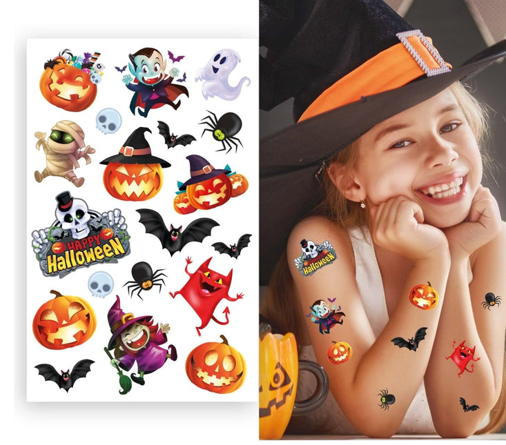 Halloween Nep Tattoos Gekleurd - Partywinkel - 8434077159231