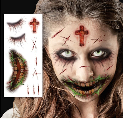 Halloween Nep Tattoos Gezicht - Partywinkel - 8434077157237
