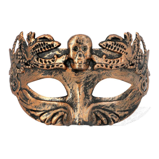 Halloween Oogmasker Bruin Doodshoofd van Boland koop je bij Partywinkel