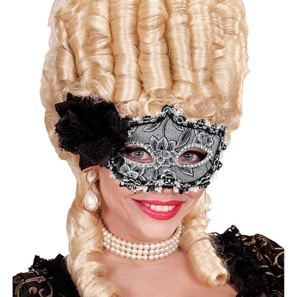Halloween Oogmasker Zwart Roos van Widmann koop je bij Partywinkel