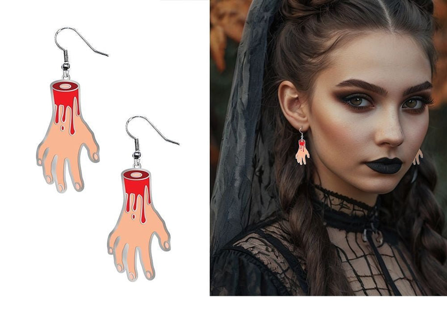 Halloween Oorbellen Hand van Fiestas Guirca koop je bij Partywinkel