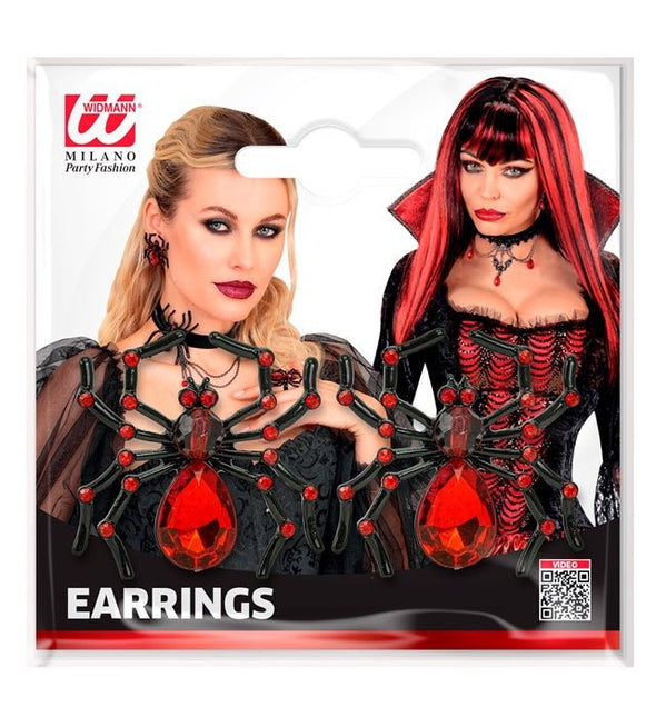 Halloween Oorbellen Rood Spin van Widmann koop je bij Partywinkel